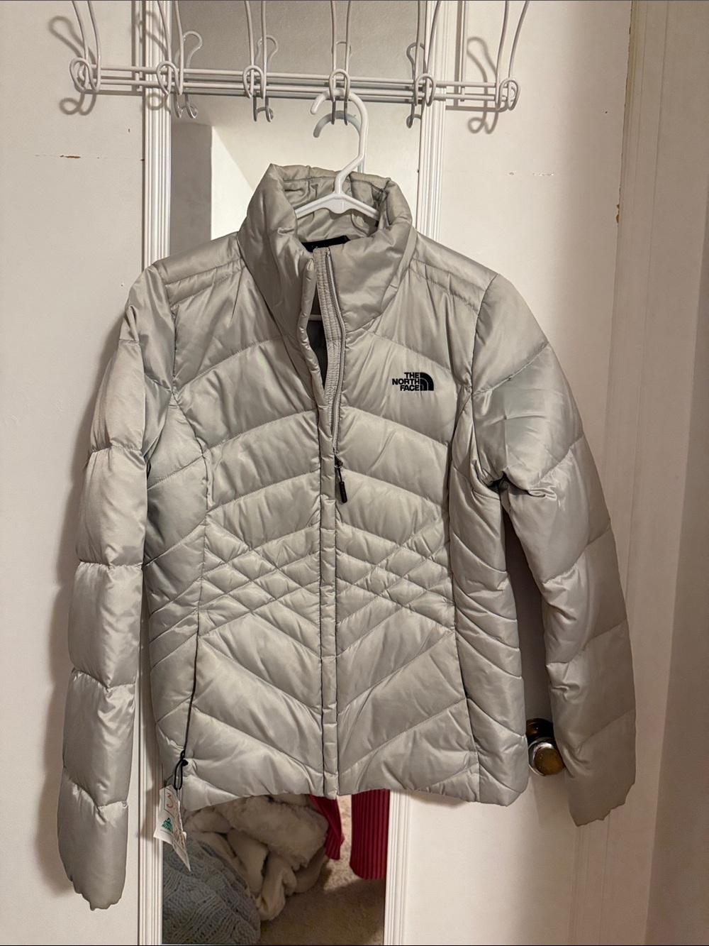 The North Face Silver Quilted Down Jacket